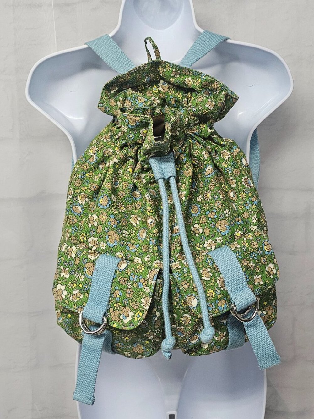 Unbranded Backpack Green Floral Twee Cottage Casual Festival